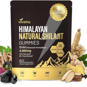 Shilajit Gummies VivoNu 60 Gummies - Suplemento Vegano para Vitalidade e Energia