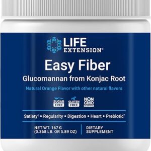 Easy Fiber da Life Extension 167g - Fibra Natural de Glucomanana para Saúde Digestiva e Regularidade