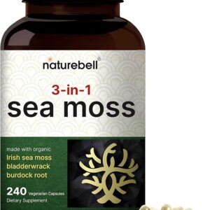Cápsulas de Irish Sea Moss 3000mg - Suporte Imunológico e da Tireóide em 240 Cápsulas Vegetarianas