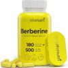 Berberina 500mg HCL - Suplemento Digestivo Vegetariano para Bem-Estar Geral em 180 Cápsulas