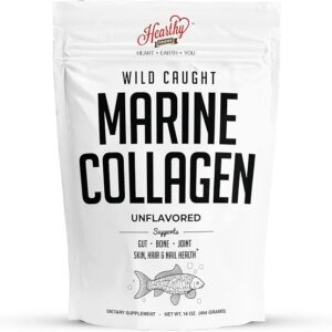 Pó de Colágeno Marinho Hearthy Foods 16 Oz - Alta Qualidade e Pescatariano