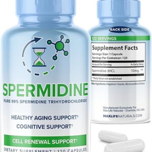 Suplemento de Spermidina 10mg com Trihydrochloride 3HCL - Vitalidade e Reparação Celular para Envelhecimento Saudável