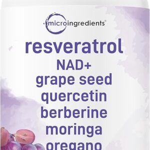 Micro Ingredients Resveratrol NAD Complex 3000mg - Antioxidante Potente para Saúde Celular e Vitalidade