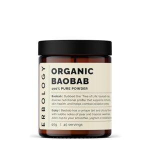 Pó de Baobá Orgânico Erbology 90g - Superalimento para Imunidade e Saúde da Pele