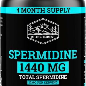 Suplemento de Spermidina Black Forest 1440mg - Saúde Celular e Antienvelhecimento Eficaz