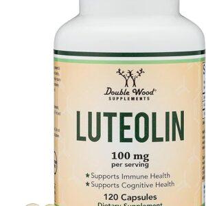 Suplemento de Luteolina Double Wood 120 Cápsulas - Suporte Eficaz para Cérebro e Coração
