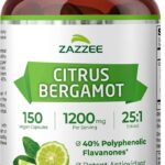 Extrato de Bergamota Zazzee 1200 mg - Suporte Natural para Saúde Cardiovascular e Bem-Estar