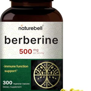 NatureBell Berberine 500mg - Suporte Antioxidante e Adaptogênico em 300 Cápsulas