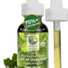 Óleo de Orégano Orgânico Selvagem - 75% Carvacrol para Suporte Imunológico e Respiratório