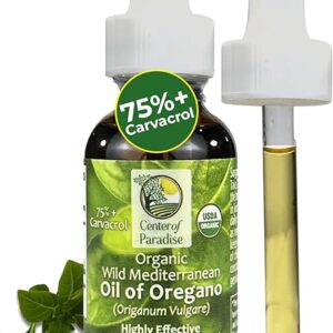 Óleo de Orégano Orgânico Selvagem - 75% Carvacrol para Suporte Imunológico e Respiratório