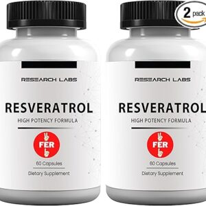 Suplemento de Resveratrol Micronizado 2X Potência - 120 Cápsulas para Saúde do Coração e Antioxidante