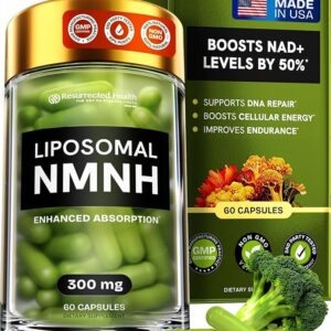 Suplemento Liposomal NMNH 300mg - Aumenta NAD para Energia, Foco e Envelhecimento Saudável