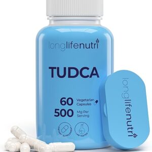 LongLifeNutri TUDCA 500mg - Suplemento Vegetariano para Saúde do Fígado e Digestão Natural