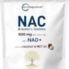 Suplemento de N-Acetil L-Cisteína 600mg com NAD+ - Antioxidante e Energizante Natural