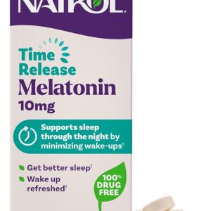 Natrol Melatonin 10mg - Suplemento de Liberação Prolongada para Sono Tranquilo e Restaurador