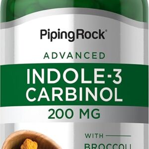 Piping Rock Indole 3 Carbinol 200mg com Extrato de Brócolis - Suporte Antioxidante Essencial