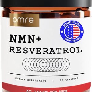 Suplemento OMRE NMN + Resveratrol 60 Cápsulas - Energia Celular e Saúde Comprovada