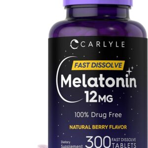 Carlyle Melatonina 12 mg Rápida Dissolução - Sono Reparador com Sabor de Frutas Vermelhas
