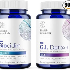 Biocidin Capules e GI Detox+ - Detoxificação Saudável e Dismantling de Biofilmes com 90 Cápsulas