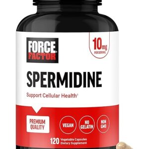 Force Factor Spermidine - Suplemento Antioxidante Vegano para Longevidade e Saúde Celular