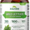 Zazzee Extrato de Alface Selvagem 10:1 - 1500 mg para Relaxamento e Bem-Estar