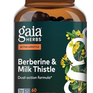 Gaia Herbs Berberine & Milk Thistle - Suporte Avançado à Saúde do Fígado e Metabolismo