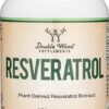 Suplemento de Resveratrol Double Wood 500mg - Apoio ao Envelhecimento Saudável com Antioxidantes Naturais