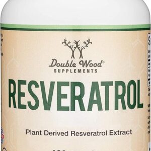 Suplemento de Resveratrol Double Wood 500mg - Apoio ao Envelhecimento Saudável com Antioxidantes Naturais