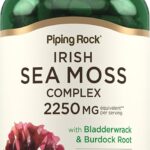 Piping Rock Irish Sea Moss 2250mg com Bladderwrack e Burdock Root - Suporte Nutricional Completo