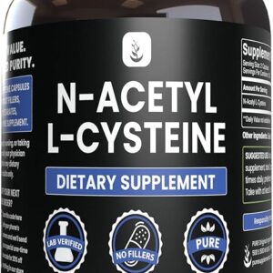 N-Acetyl L-Cysteine 365 Cápsulas - Suplemento Antioxidante Puro e Sem Aditivos