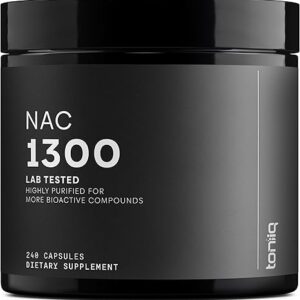 Toniiq 1300mg NAC - Suplemento Antioxidante Vegano com Alta Potência para Saúde Respiratória