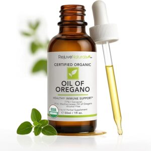 Óleo de Orégano Orgânico RejuveNaturals 30ml - Suporte Imunológico Potente e Natural