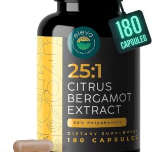 Extrato de Bergamota Eleva Nutrition 180 Cápsulas - 50% Polifenóis para Saúde Cardiovascular