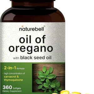 Óleo de Orégano NatureBell 360 Softgels - Suporte Imunológico com Carvacrol e Thymoquinone