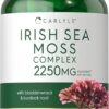 Cápsulas de Irish Sea Moss 2250mg com Bladderwrack e Burdock Root - Suporte Nutricional Poderoso