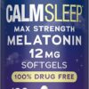 Melatonin Softgels Natural Vitality 120 Cápsulas - 12 mg para Sono Tranquilo e Reparador