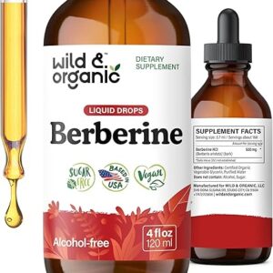 Berberina Líquida 500mg da Wild & Organic - Suporte Geral para Saúde e Bem-Estar