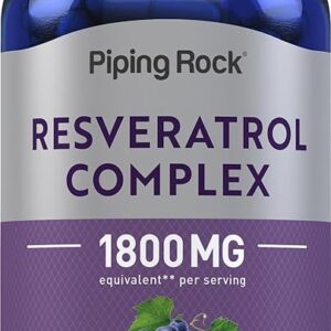 Piping Rock Resveratrol Complex 1800 mg - Antioxidante Potente para Saúde Cardiovascular