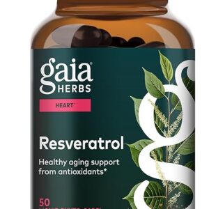 Resveratrol Gaia Herbs 50 Cápsulas - Antioxidante Natural para Beleza e Saúde da Pele