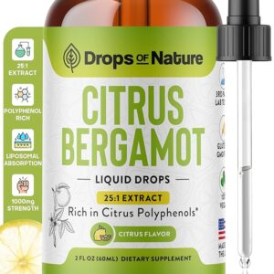 Extrato de Bergamota Líquido 25:1 - Suporte Metabólico e Cardíaco Vegano 60ml