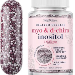 Myo-Inositol & D-Chiro Inositol - Suplemento para Equilíbrio Hormonal Feminino com 120 Cápsulas