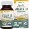 Vitamina D3 5000 IU Orgânica e Vegana - Fortaleça Seus Ossos e Imunidade