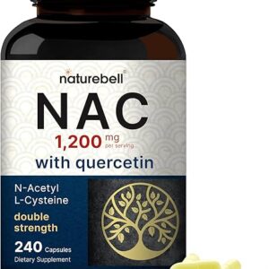 NatureBell NAC 1200mg com Quercetina - Suporte Imunológico e Saúde do Fígado e Pulmões