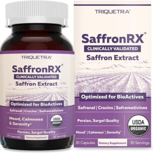 Extrato de Açafrão Orgânico Triquetra Health 30 Contagens - Apoia Humor e Relaxamento Naturalmente