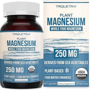 Suplemento de Magnésio Orgânico Triquetra Health - Energia e Sono Saudáveis com 60 Cápsulas