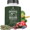 Cápsulas de Pó Verde Ancestral Supplements - Superfood Orgânico com Spirulina e Probióticos para Saúde Intestinal