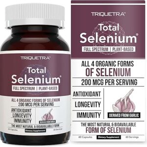 Total Selenium Triquetra Health 60 Cápsulas - Selênio 200mcg Plant-Based para Saúde e Bem-Estar