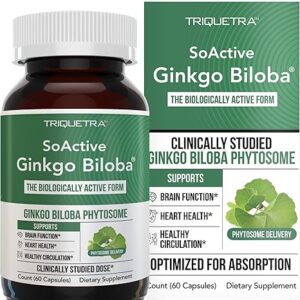 SoActive Ginkgo Biloba Triquetra Health 60 Cápsulas - Suporte Avançado para Memória e Circulação