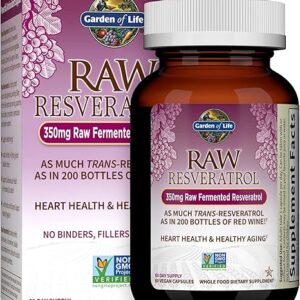 Garden of Life Heart Resveratrol 350mg - Antioxidante para Saúde do Coração e Envelhecimento Saudável