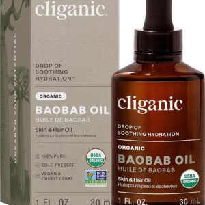 Óleo de Baobá Orgânico Cliganic - 100% Puro e Natural para Pele e Cabelo